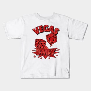 VEGAS Baby Roll The Dice Red Kids T-Shirt